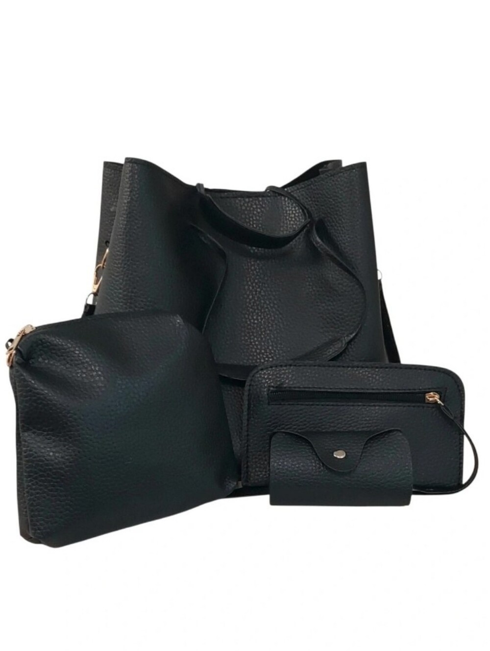 Classic Black 4-Piece Women's Bag Set